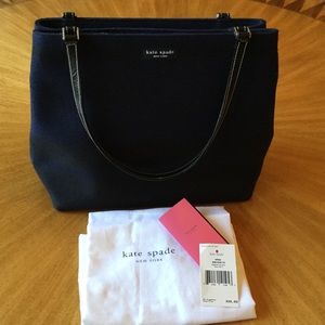 Wool w/original tag Blue w/black stripes handbag